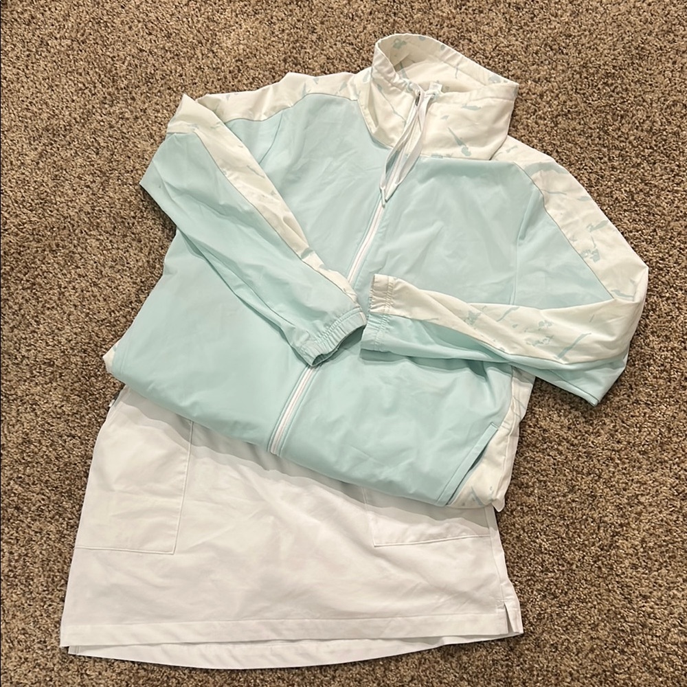 Adidas White Primegreen golf Jacket and matching skirt